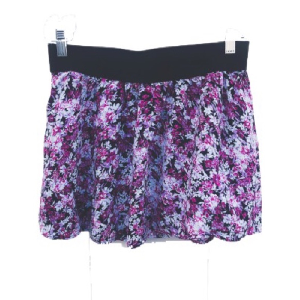 Floral Mini Skirt Pink/Blue/Purple | Large